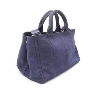 Prada Tote Blue Bag CANAPA Navy Canvas